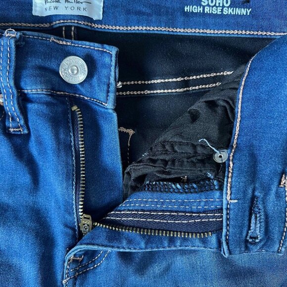 Nicole Miller Womens Blue Wash 5 Pocket Stretch SOHO High Rise Skinny Jeans Sz 4 - Picture 8 of 12